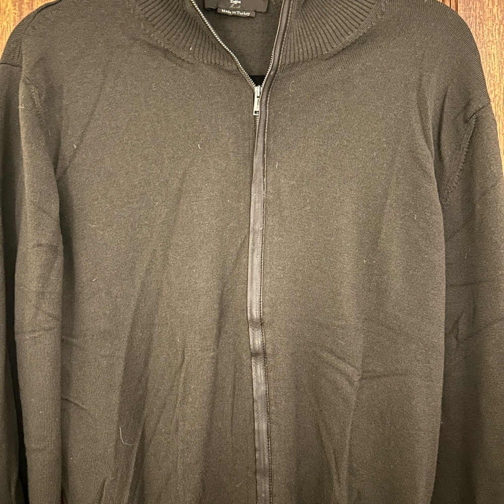Ermenegildo Zegna Black Zip-Up Sweater